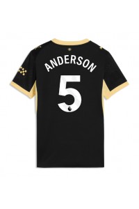 Manchester City Elliot Anderson #5 Jalkapallovaatteet Naisten Vieraspaita 2026-27 Lyhythihainen